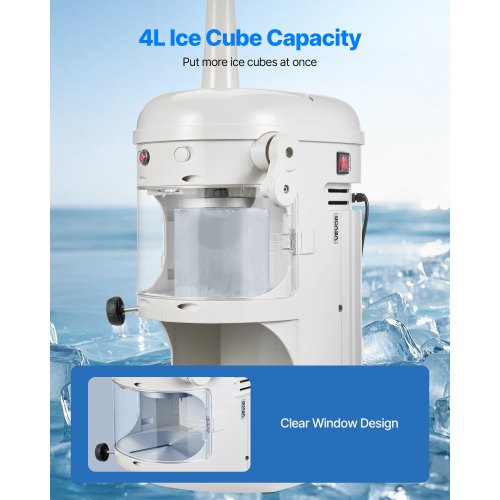 Commercial Ice Shaver Crusher 220lbshr Electric Fluffy Ice Snow Cone