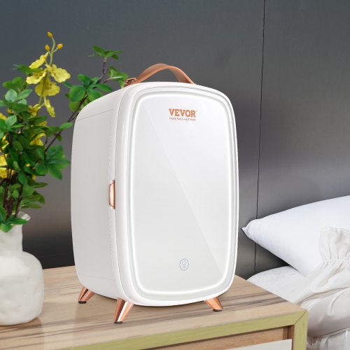 Mini Fridge for Bedroom 6L Luxury Skin Care Fridges with Mirror and LED