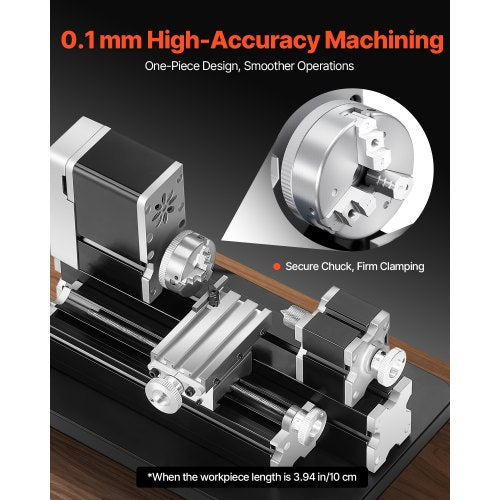 Didactical Mini Metal Lathe Machine 276 x 512 in 36W Power Metal Lathe