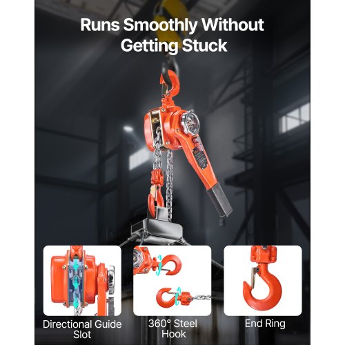 Manual Lever Chain Hoist 34T 1650LBS Capacity Heavy Duty Come Along 5FT