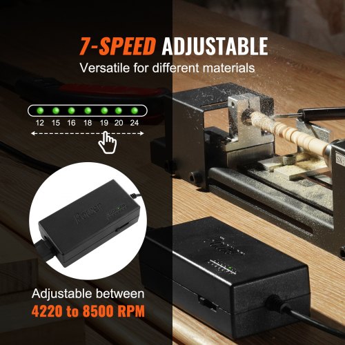 Compact Lathe Machine Dimensions 276 x 6.3 inches 24VDC 96W Includes