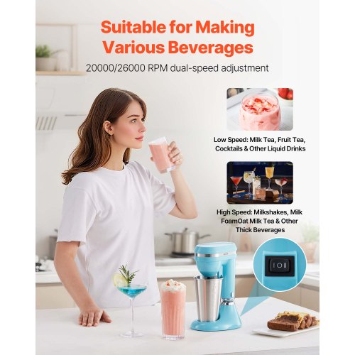 Milkshake Maker 100W Milk Shake Maker Mixer Single Head Drink Mixer