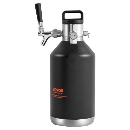 Beer Growler Tap System 128Oz 4L Mini Keg 304 Stainless Steel Pressurized
