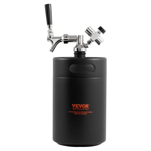 Beer Growler Tap System 170Oz 5L Mini Keg 304 Stainless Steel Pressurized