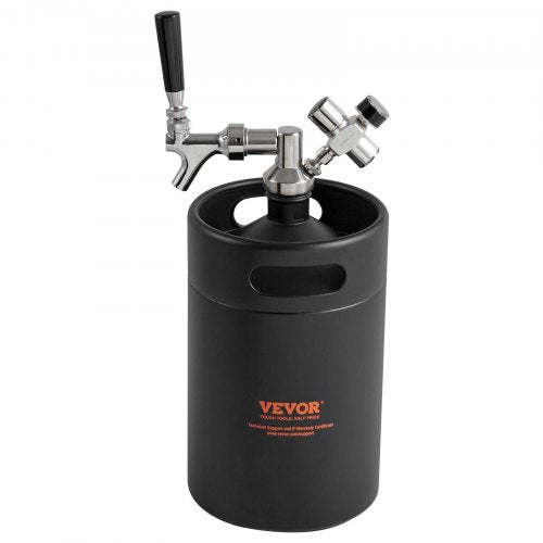 Beer Growler Tap System 170Oz 5L Mini Keg 304 Stainless Steel Pressurized