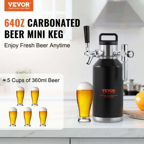 Beer Growler Tap System 64Oz 189L Mini Keg 304 Stainless Steel