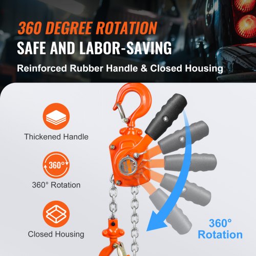 Manual Lever Chain Hoist 12 Ton 1100 lbs Capacity 5 FT Come Along G80