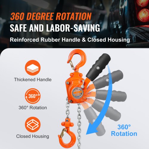 Manual Lever Chain Hoist 14 Ton 550 lbs Capacity 5 FT Come Along G80