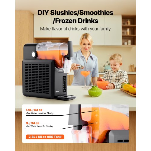 Slushie Machine 26L88Oz No Ice Needed Slushy For Home Frozen Drink Maker With