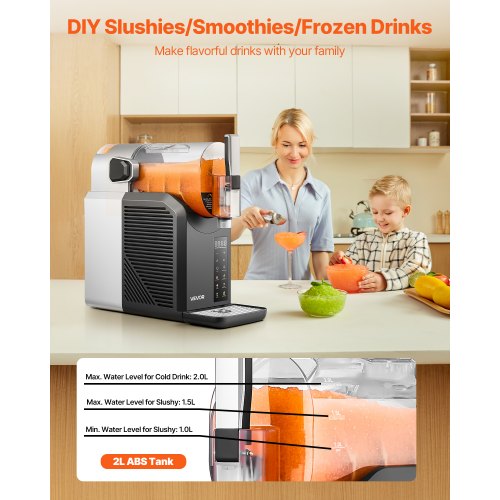 Slushie Machine 2L68oz No Ice Needed Slushy Machine for Home Frozen Drink