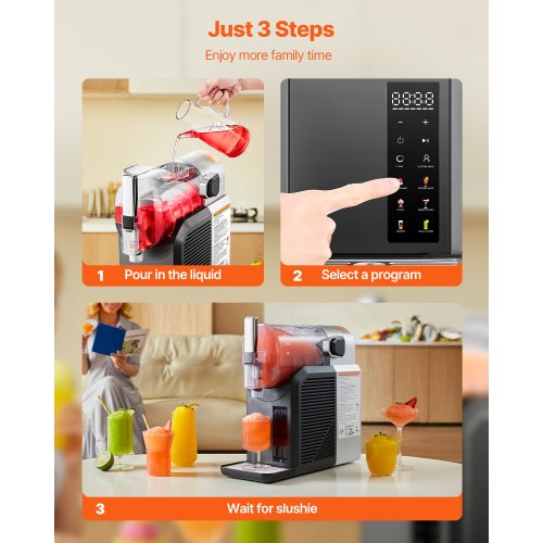 Slushie Machine 2L68oz No Ice Needed Slushy Machine for Home Frozen Drink