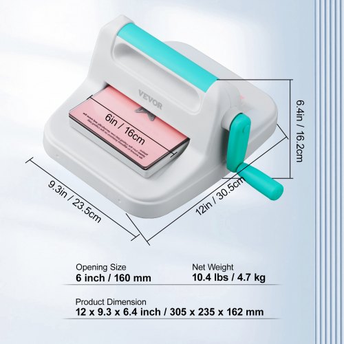 Manual Die Cutting Embossing Machine Portable Cut Machines 6 inch