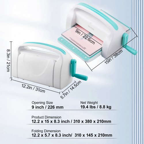 Manual Die Cutting Embossing Machine Portable Cut Machines 9 inch