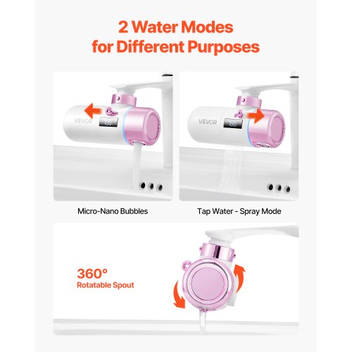 Skincare Water Filter Faucet Mount Water Filters with Micronano Bubble for Skin