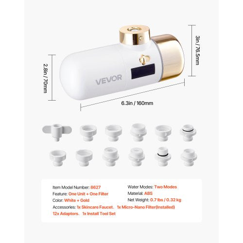 Skincare Water Filter Faucet Mount Water Filters with Micronano Bubble for Skin 1