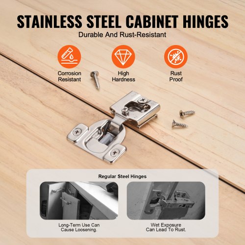 Cabinet Hinges 40 Packs Partial Overlay Kitchen Cabinet Door Hinges 105