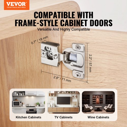 Cabinet Hinges 50 Packs Partial Overlay Kitchen Cabinet Door Hinges 105