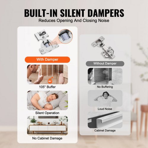 Cabinet Hinges 50 Packs Partial Overlay Kitchen Cabinet Door Hinges 105