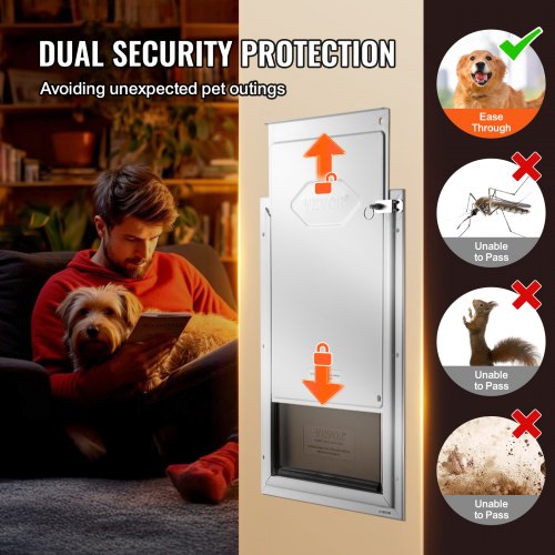 Pet Door 1665 x 2744 Aluminum Frame with Lock and Flap System
