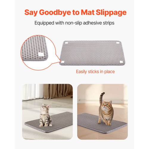 Cat Litter Mat 24 x 15 in DoubleLayer Litter Box Mat NonSlip