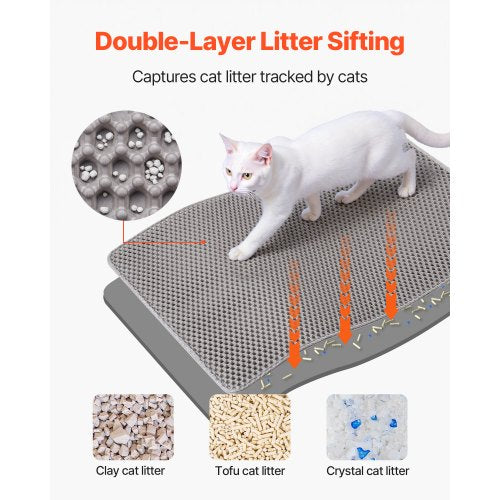 Cat Litter Mat 30 x 24 in DoubleLayer Litter Box Mat NonSlip