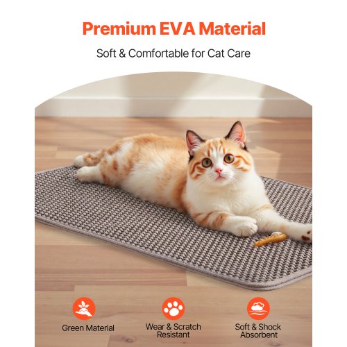 Cat Litter Mat 30 x 24 in DoubleLayer Litter Box Mat NonSlip