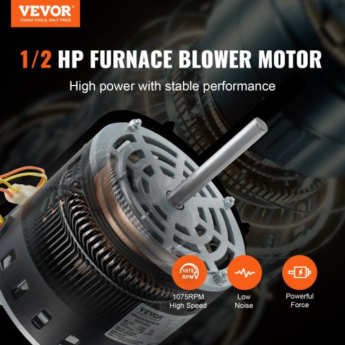 12HP Furnace Blower Motor 208230V 27Amps 1075RPM 5 Speeds CWCCW