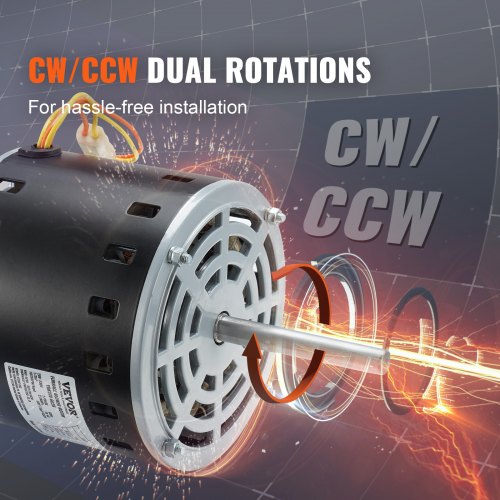 12HP Furnace Blower Motor 208230V 27Amps 1075RPM 5 Speeds CWCCW