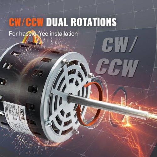 13HP Furnace Blower Motor 110120V 44Amps 1075RPM 4 Speeds CWCCW