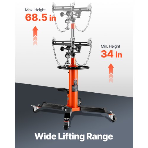 Hydraulic Transmission Jack 1322 lbs 360° Swivel Wheels For Car Lift