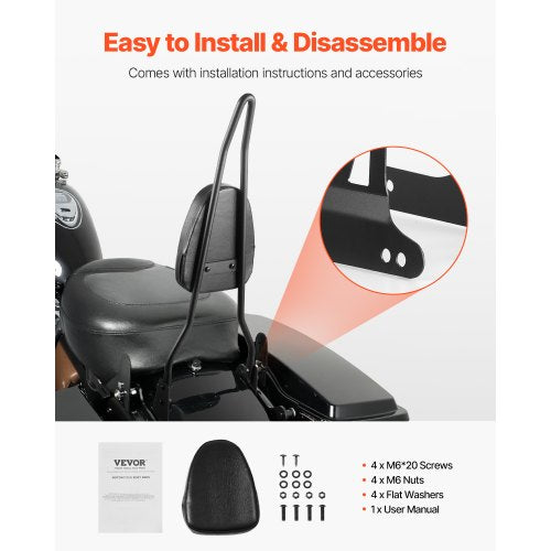 Motorcycle Backrest Sissy Bar Compatible with HarleyDavidson Dyna Street