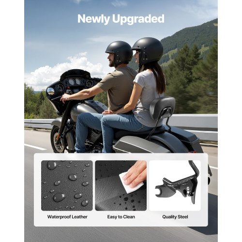 Detachable Motorcycle Passenger Backrest Compatible with HarleyDavidson