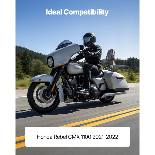 Motorcycle Backrest Sissy Bar with Luggage Rack Compatible with Honda Rebel
