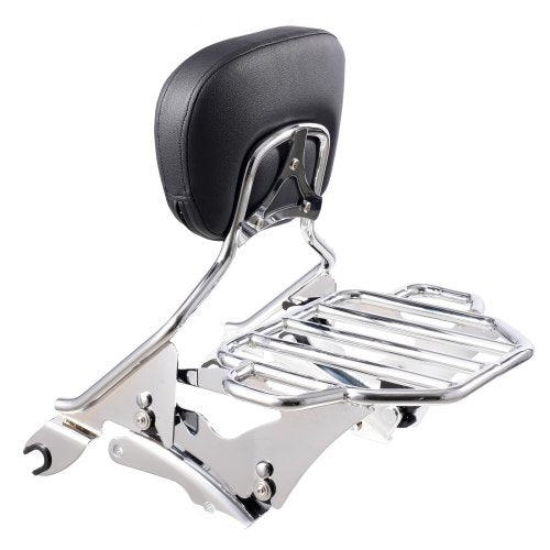 Motorcycle Backrest Sissy Bar with Luggage Rack Compatible with Luggage Rack