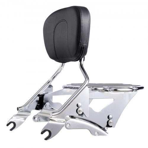 Motorcycle Backrest Sissy Bar with Luggage Rack Compatible with Luggage Rack