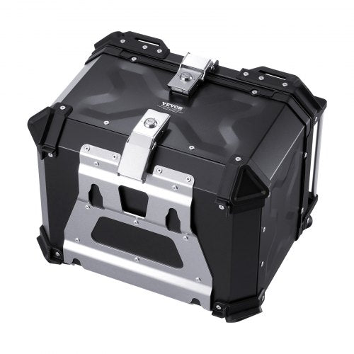 Motorcycle Top Case Universal Aluminum Alloy Motorbike Tail Box with Leather