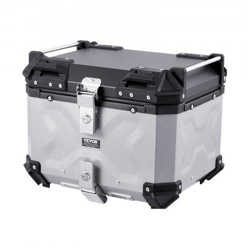 Motorcycle Top Case Universal Aluminum Alloy Motorbike Tail Box with Leather