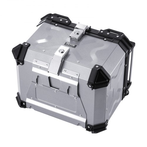 Motorcycle Top Case Universal Aluminum Alloy Motorbike Tail Box with Leather