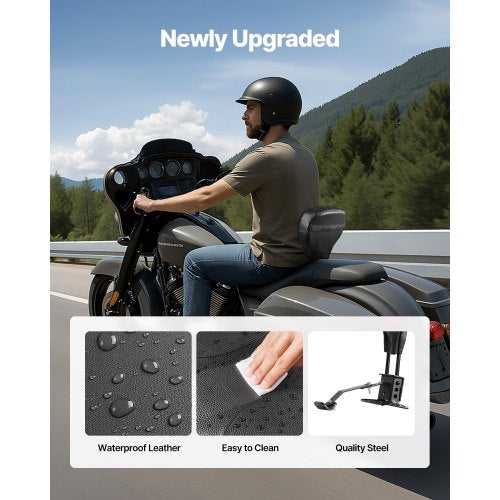 Adjustable Motorcycle Backrest Sissy Bar Fit Harley Touring Models