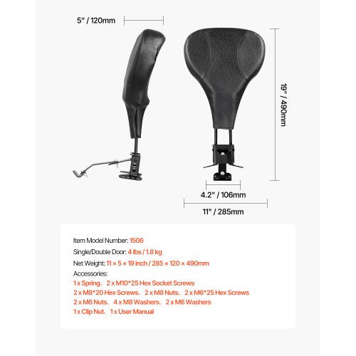 Adjustable Motorcycle Backrest Sissy Bar Fit Harley Touring Models