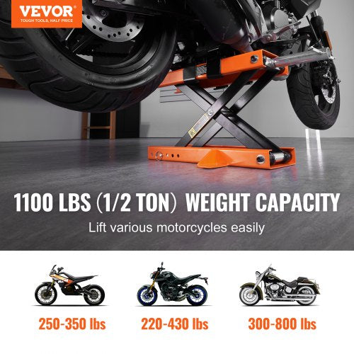 Motorcycle Lift 500 kg Motorcycle Center Scissor Lift Jack with Saddle