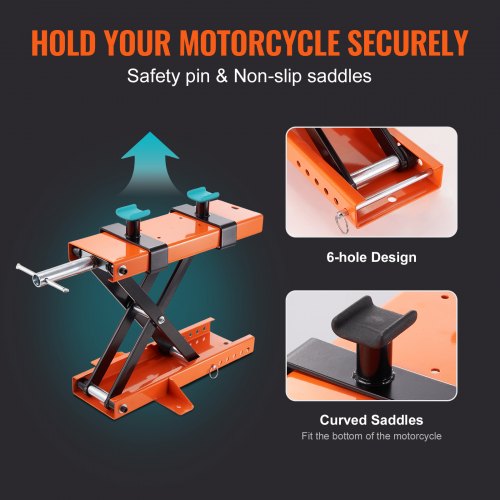 Motorcycle Lift 500 kg Motorcycle Center Scissor Lift Jack with Saddle