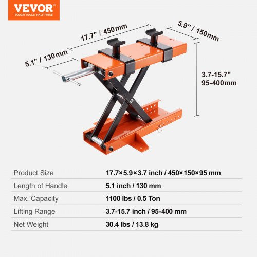Motorcycle Lift 500 kg Motorcycle Center Scissor Lift Jack with Saddle