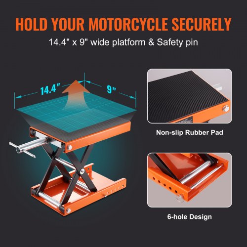 Motorcycle Lift 1100 LBS Motorcycle Scissor Lift Jack with Wide Deck