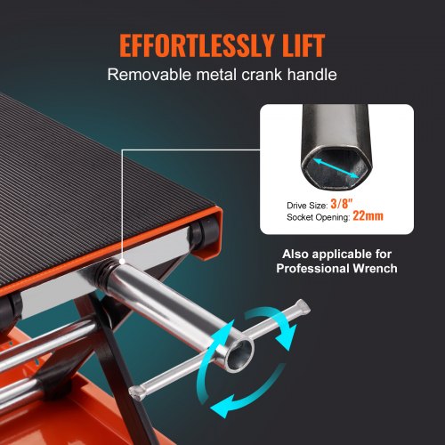Motorcycle Lift 1100 LBS Motorcycle Scissor Lift Jack with Wide Deck