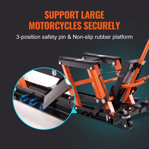 Steel Hydraulic Motorcycle Jack Stand 1500 LBS ATV Scissor Lift Jack