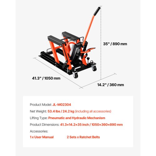 Motorcycle Lift 1500lbs Weight Capacity Hydraulic Pneumatic Motorcycle