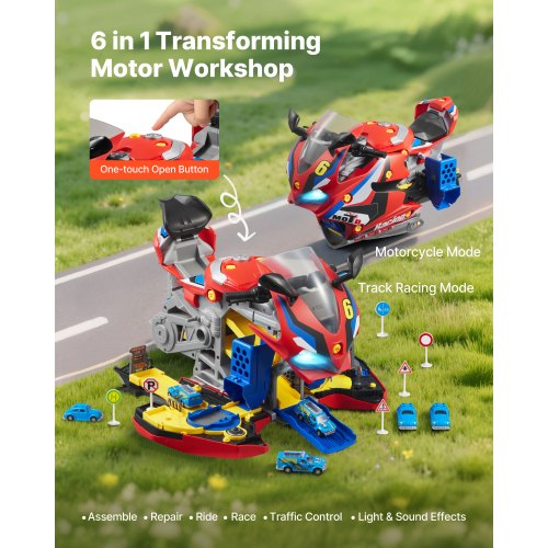 Motorcycle Engine Toy 25 Pieces Motorcycle Mechanic Toy with Removable