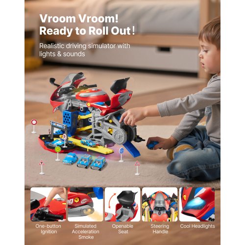 Motorcycle Engine Toy 25 Pieces Motorcycle Mechanic Toy with Removable