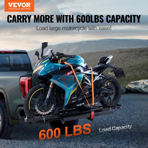 Motorcycle Carrier 600 LBS Steel Motorcycle Carrier Hitch Mount with Loading